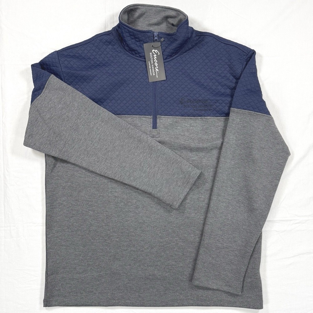 Encore Boston Harbor Wynn Resort Quarter Zip Pullover Men's XXL Gray Blue NWT